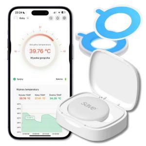 Termometr bezdotykowy medyczny dla dziecka historia pomiaru alarm bluetooth