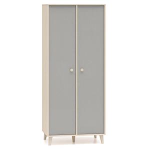 Szafa dwudrzwiowa młodzieżowa MEVEL 02 | 80cm | Szary, piaskowy beż | SZYBKA WYSYŁKA