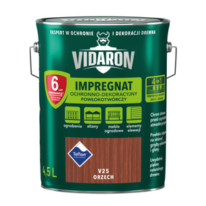 Impregnat Powłokotwórczy Ochronno-Dekoracyjny Orzech V25 4,5 l VIDARON