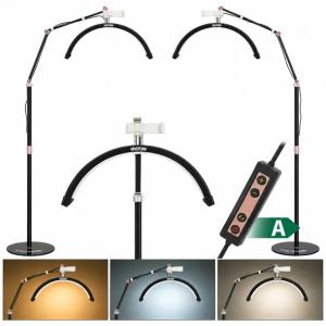Lampa LED Kosmetyczna MOON Łuk 20W Do Rzęs Stojąca Czarna 160 cm