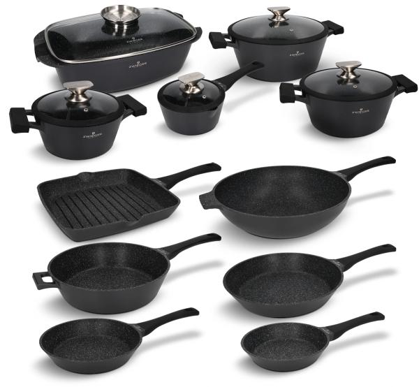 Zestaw garnków i patelni 16 el. Black Stone Zwieger