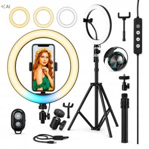 LAMPA PIERŚCIENIOWA LED RING 80W + STATYW 220 CM SELFIE UCHWYT NA TELEFON