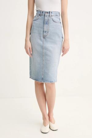 Fiorucci spódnica jeansowa Faded Heart Pocket Denim Midi Skirt