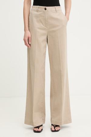 Marc O'Polo spodnie wide leg damskie bawełniane