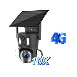 KAMERA SOLARNA OBROTOWA Z LAMPĄ LED 10X ZOOM OPTYCZNY NA KARTĘ SIM GSM 4G