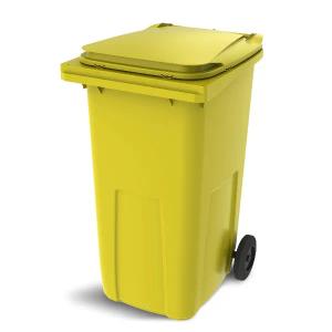 Pojemnik, kubeł, kontener plastik 240l na śmieci odpady żółty kosz