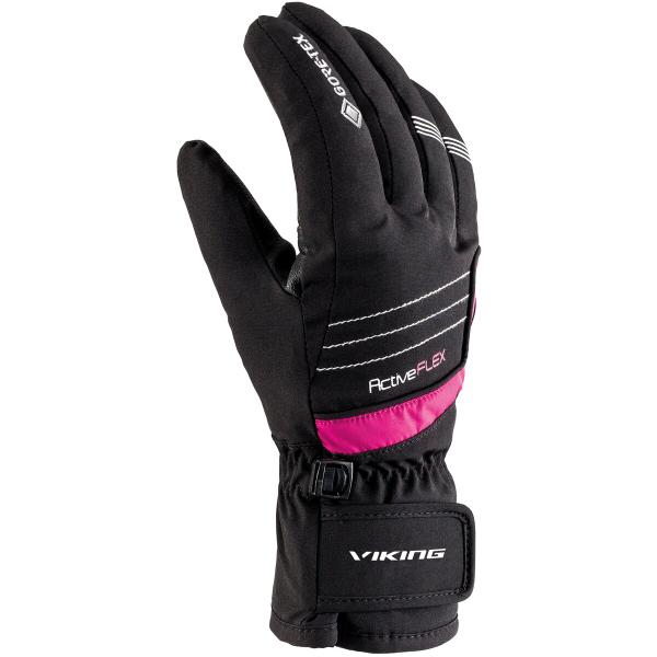 Rękawice Viking Helix GTX Ski Kids czarno-różowe (6)