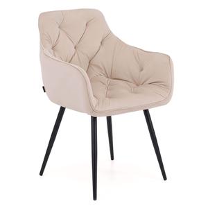 Krzesło tapicerowane DC-0082-3 | Ciemny beż | Nogi czarne | OUTLET