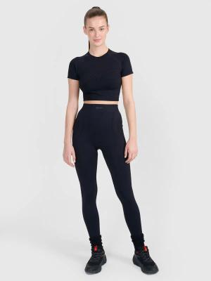 4F legginsy sportowe damskie bezszwowe do ćwiczeń 4FRSS25TFTIF390 czarne (XS/S)