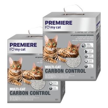 PREMIERE Carbon Control Multi-Cat żwirek zbrylający dla kotów 2x10 l