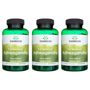 SWANSON ASHWAGANDHA ASZWAGANDA Żeń-szeń indyjski Withania 3x100 KAPSUŁEK