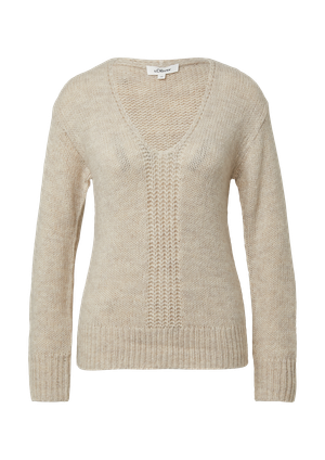 Sweter z mieszanki alpaki z dzianinowym wzorem