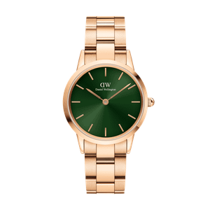 Daniel Wellington DW Watch Iconic Link Emerald Green Rose Gold 28mm