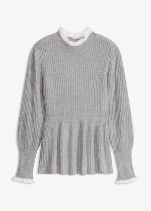 Sweter z koszulową wstawką