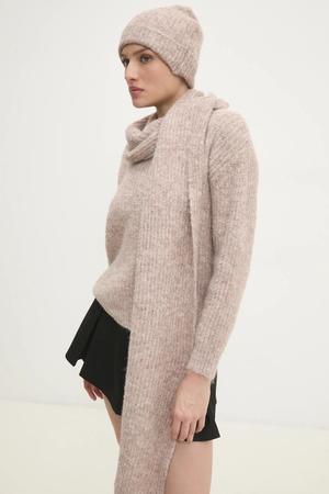 Answear.LAB sweter z wełną + szalik i czapka