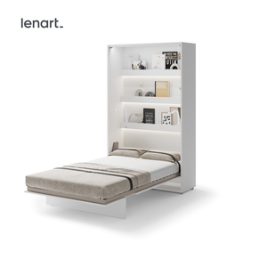 Półkotapczan pionowy BC-02 Bed Concept 120x200 cm 120x200 cm | Biały | składany | funkcjonalny | oszczędność przestrzeni