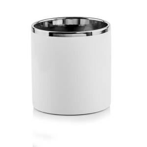 Wazon walec 16 cm biało-srebrny