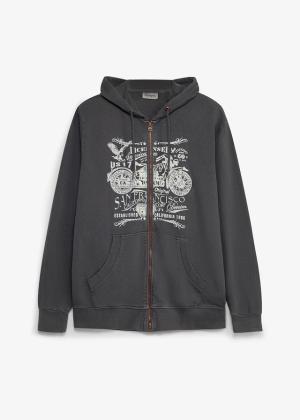 Bluza rozpinana z kapturem, z czystej bawełny
