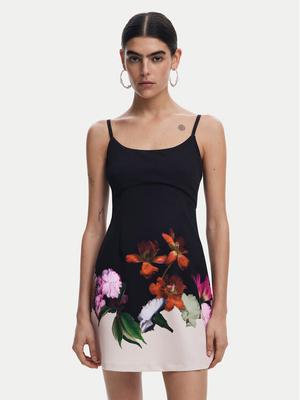 Desigual Sukienka letnia Le Mans 25SWVW16 Czarny Regular Fit