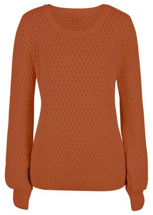 Sweter w strukturalny wzór z mieszanki bawełny