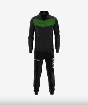 GIVOVA dres sportowy męski komplet bluza i spodnie Triacetato czarny/zielony (M)