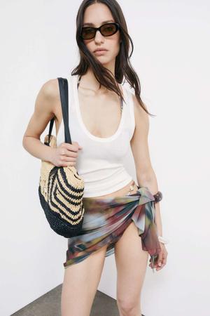 Falda pareo con estampado Summer Faded