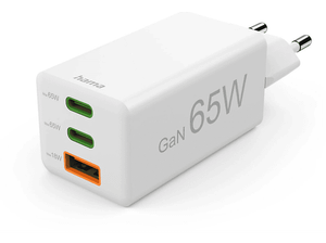 Ładowarka sieciowa HAMA 65W PD USB-C USB-A Biały