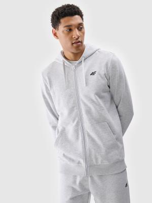 4F bluza dresowa męska rozpinana z kapturem 4FWMM00TSWSM1768 szary (L)
