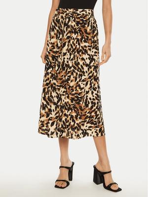 YAS Spódnica midi Savanna 26028279 Brązowy Regular Fit