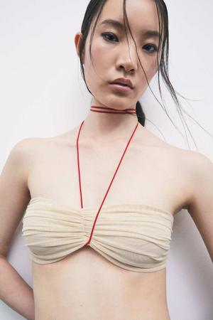 Top bandeau „My SKIN Tailoring” z drapowanego tiulu