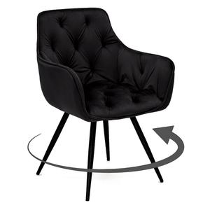 Krzesło obrotowe DC-0084-3 | welur | czarne | OUTLET