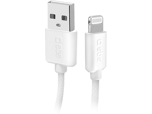 Kabel SBS USB-A - Lightning 1,5 w oplocie Biały
