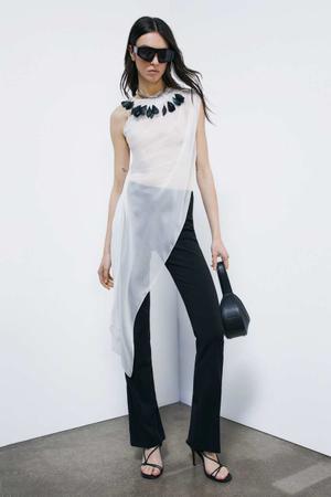 Silk top z drapowaniami