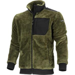 Bluza męska na suwak zielona polar sherpa z kieszeniami Lahti Pro L40154 XL