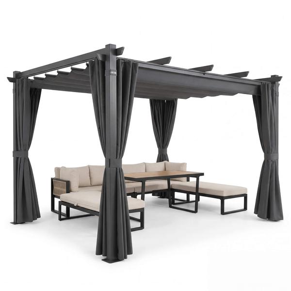 Aluminiowa pergola ogrodowa | 3x4m | Zadaszenie tarasu | Szary