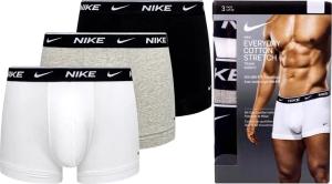 BOKSERKI MĘSKIE NIKE CZARNE SZARE BIAŁE 3PAK KOMPLET 3 SZTUKI STRETCH R. M