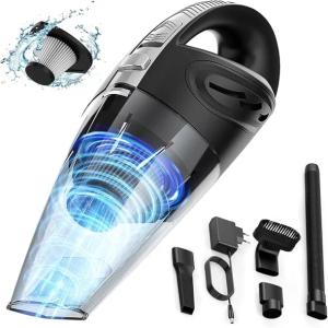 Odkurzacz Samochodowy Mocny Bezprzewodowy Bezworkowy 120W Hepa USB+Końcówki