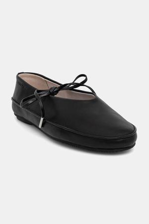 Calvin Klein baleriny skórzane BALLERINA MARY JANE STRAP LTH