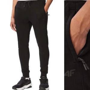 SPODNIE 4F DRESOWE MĘSKIE CZARNE BAWEŁNA DRESY SPORTOWE JOGGERY M1674 r. M