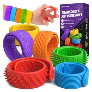 ZABAWKI SENSORYCZNE ANTYSTRESOWE BRANSOLETKI ZWIJANE FIDGET SI ADHD 6 SZT.