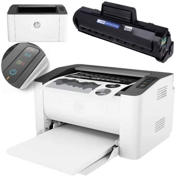 Drukarka Laserowa Jednofunkcyjna Mono HP LaserJet 107w toner 106a Wi-Fi