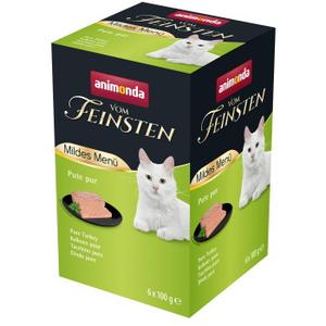 animonda Vom Feinsten karma mokra dla kota, Adult, Łagodne Menu 6x100g Sam indyk