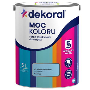 Farba lateksowa do wnętrz MOC KOLORU Niezapominajka 5 l Dekoral