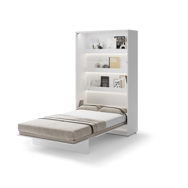 Półkotapczan pionowy BC-02 Bed Concept 120x200 cm 120x200 cm | Biały połysk | składany | funkcjonalny | oszczędność przestrzeni