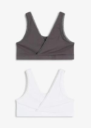 Biustonosz bustier dwustronny z miękką bawełną organiczną (2 szt.)