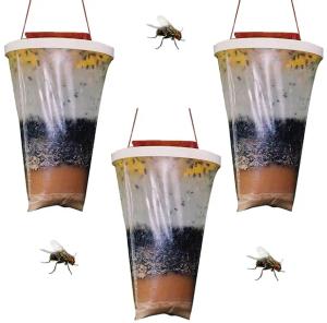 3X Zawieszana Duża Pułapka na Muchy Sideon Worek Świeży Wabik XXL Skuteczna