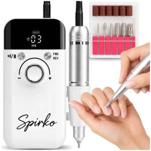 FREZARKA DO PAZNOKCI MANICURE PEDICURE PROFESJONALNA BEZPRZEWODOWA ZESTAW