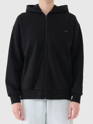 4F bluza damska z kapturem na zamek 4FWAW25TSWSF1886 czarny (XS)