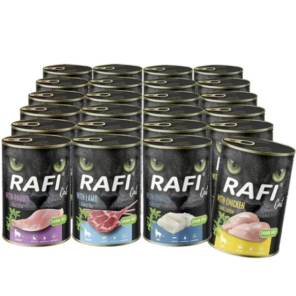 RAFI CAT Mokra karma dla kota bez zbóż MIX 24x400g