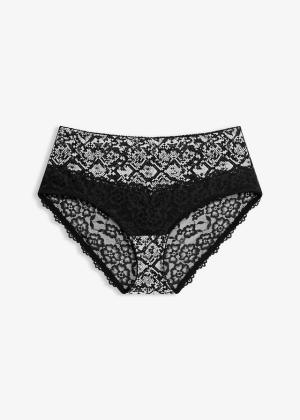 Figi maxi panty z drukowaną siateczką